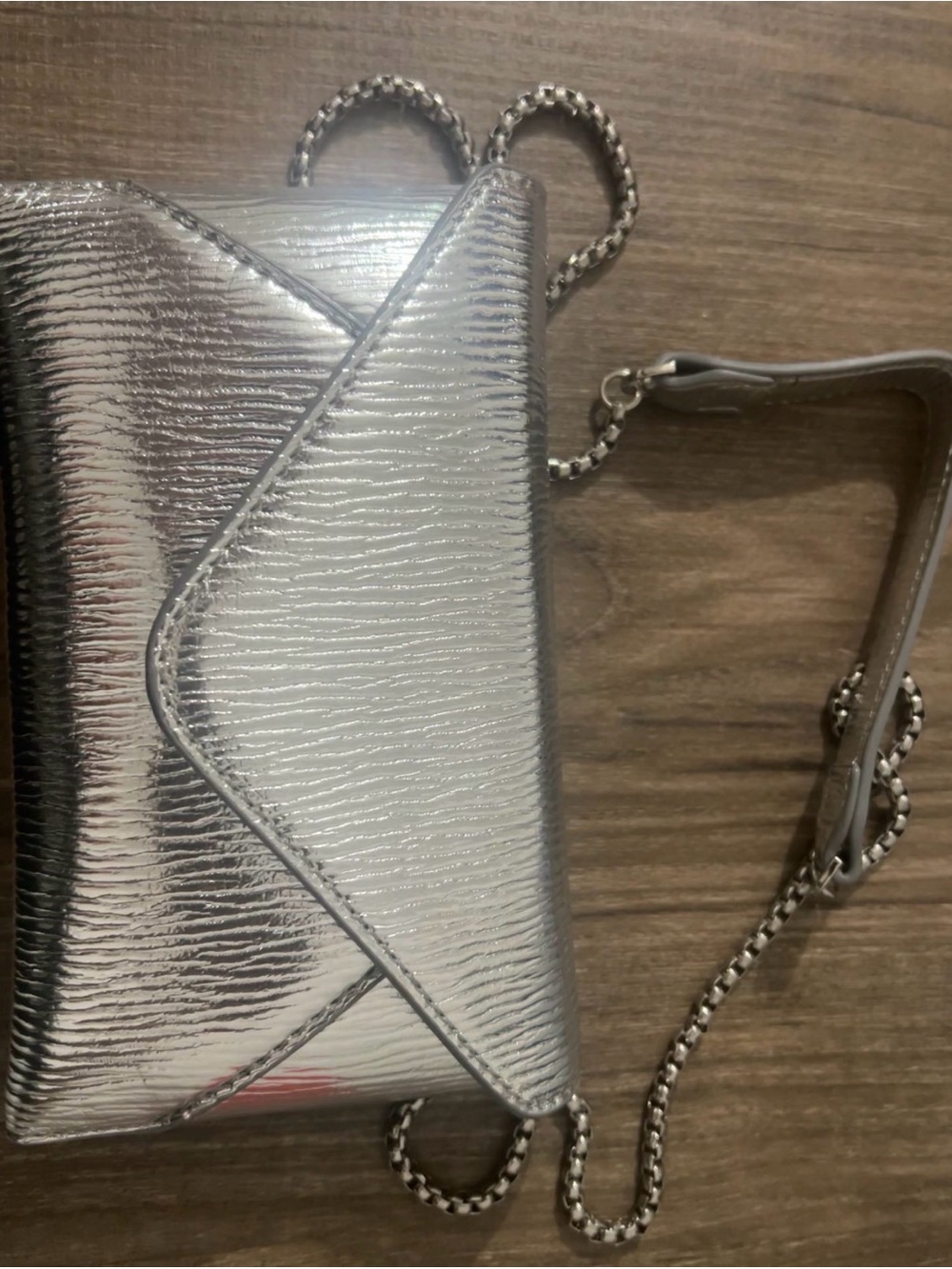 Zara Silver Metallic Envelope Crossbody